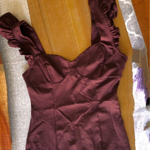 NWOT- Vici- Total Sweetheart Body con Dress- Wine Red (Size Small) - Picture 5 of 11